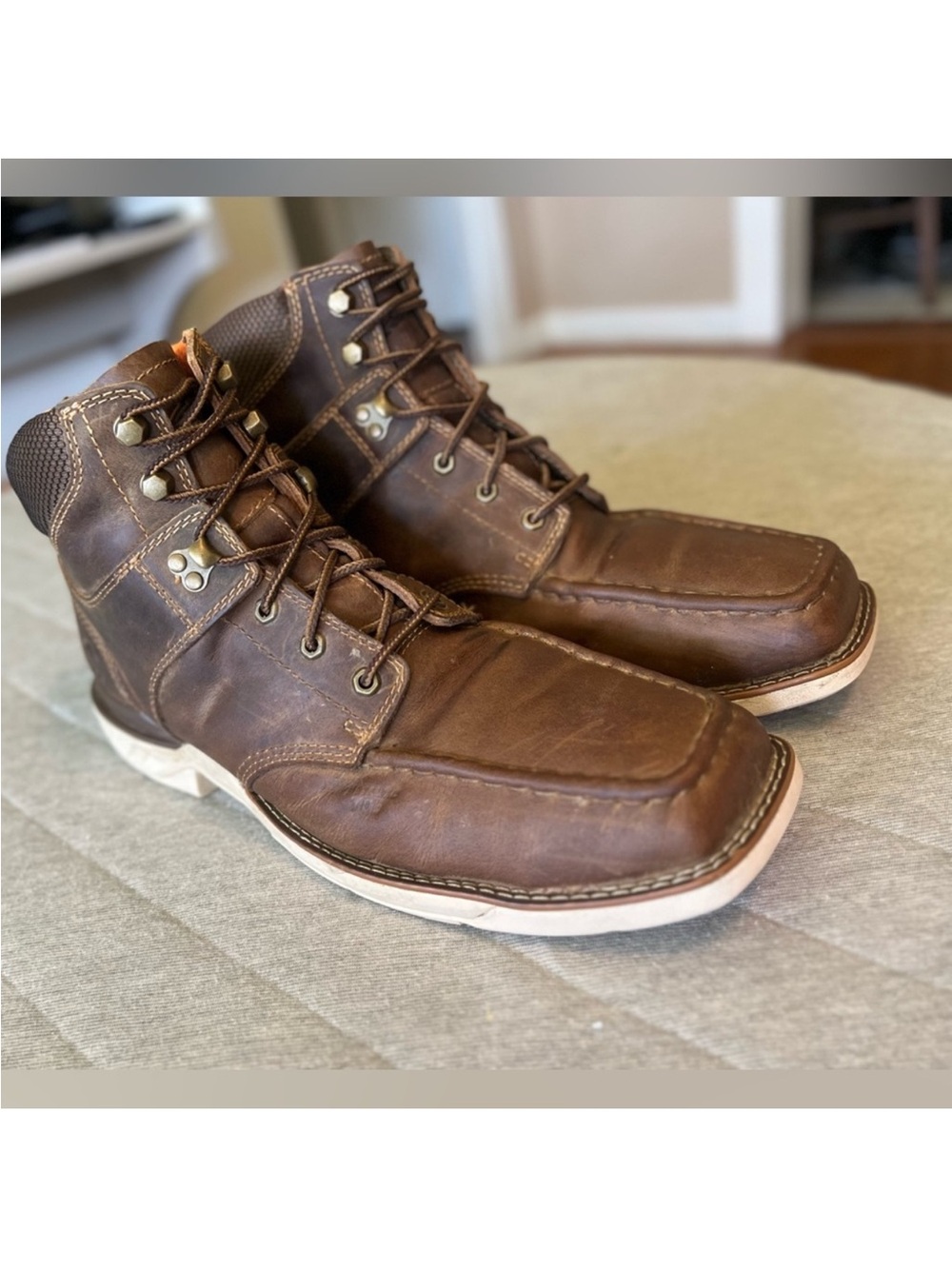 DOUBLE H Sz 13 Brown Leather 6” Phantom Rider Composite Toe Oil Slip Resistant - Picture 6 of 14